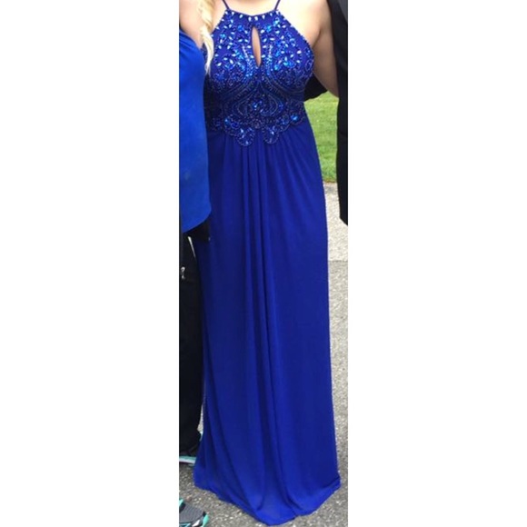 Blue sequence Prom dress - Picture 3 of 4